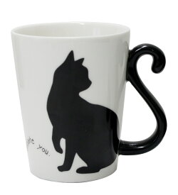 マグカップ かわいい 陶器 食器 黒猫 シンプル 単品 御歳暮 お歳暮 ギフト 単品 【ツインマグ シンプル/オス/メス　】