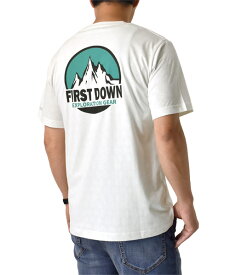 FIRST DOWN EX ファーストダウン 半袖Tシャツ メンズ バックプリント 接触冷感 ストレッチ【B2E】【送料無料】【メール便2】【メンズ】