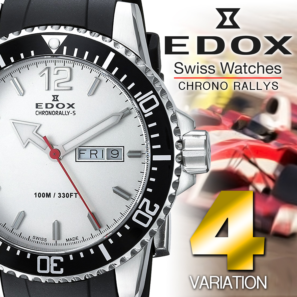 エドックス edox クロノラリーS　CHRONORALLY-S メンズ 時計 腕時計 ダイバー 防水 | セレクトショップ NUMBER11