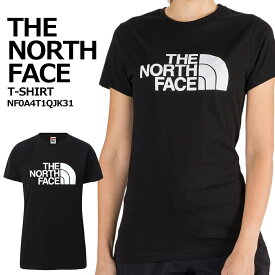 THE NORTH FACE ノースフェイス トップス クルーネック Tシャツ ブラック レディース 母の日 ビックロゴ NF0A4T1QJK31