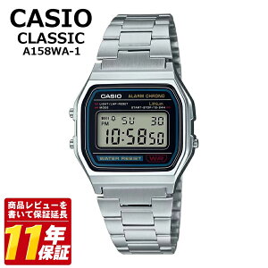 CASIO �J�V�I �X�^���_�[�h �f�W�^���E�H�b�` A158WA-1 �V���o�[ �����Y ���f�B�[�X �h�� ���g�� ���j�Z�b�N�X �r���v �l�C ��ԃ��f�� �M�t�g �v���[���g