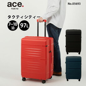 P10倍【30％OFF】エース スーツケース タクティシティー Lサイズ 97L 7泊 8泊 9泊 10泊 05693 キャリーバッグ 大型 TSロック 海外 旅行 出張 留学 長期 キャリーケース ポーチ付属 ace.TOKYO LABEL 正規販売 セール品 返品交換不可