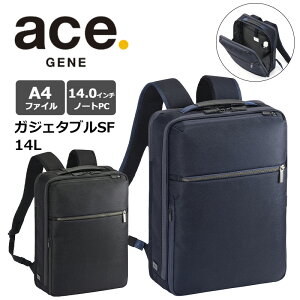 P10�{ ace. �G�[�X GENE �K�W�F�^�u�� SF �����b�N �o�b�N�p�b�N 14L �r�W�l�X No.68782 A4 14.0�C���`PC���[ 2�C�� �ʋ� ���s �o�� �Љ�l �����Y �I���I�t���p �u���b�N �l�C�r�[ �o�b�O GADGETABLE SF �G�[