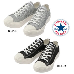 CONVERSE ALL STAR LIGHT PLTS GLITTER OX SILVER BLACK I[X^[ Cg PLTS Ob^[ OX fB[XXj[J[ Ob^[  Ro[X wlC WjA yV yVs T[` LO L