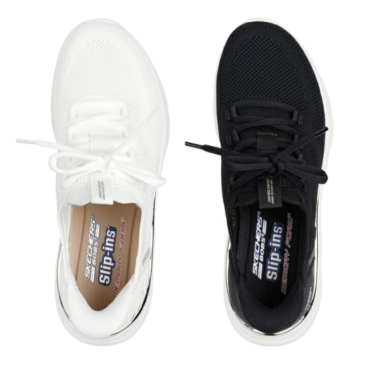 楽天市場】SKECHERS 117617 BLK WHT LTPK スケッチャーズ スリップ  