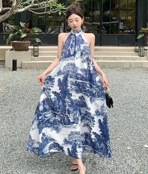 楽天市場】リゾートワンピース ワンピース 花柄 シフォン ノースリーブ  