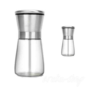 スパイスミル 手動ミル 胡椒 洗える スパイス ソルト 器具 胡椒 ミル コショウ 岩塩 塩 器具 黒胡椒 山椒 花椒 小物 ガラス ステンレス おしゃれ シンプル