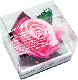 ロゼミュール タオルチーフのバラの花 1輪 ピンク バラ お誕生日 ギフト 結婚祝い 花 ギフト 母の日 父の日
