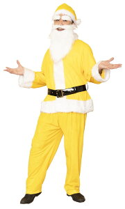 クリスマス コスプレ 送料無料 GOGOサンタさん イエロー メンズ クリスマス コスプレ 男性用 衣装 コスチューム Xmas サンタクロース