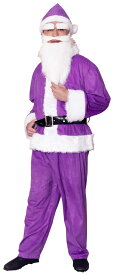 クリスマス コスプレ 送料無料 GOGOサンタさん パープル メンズ クリスマス コスプレ 男性用 コスチューム サンタクロース 衣装 Xmas インスタ映え 推し