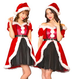 送料無料 クリスマス 2023 Xmas XM コフレシャルム グリッタードレスサンタ コスプレ 衣装 サンタクロース レディース コスチューム