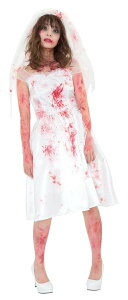 ハロウィン ブラッディーブライド 血のり付き レディース ドレス 女性用 仮装 衣装 コスプレ コスチューム 大人