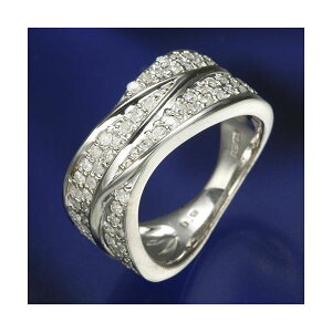 0.6ctダイヤリング 指輪 ワイドパヴェリング 21号