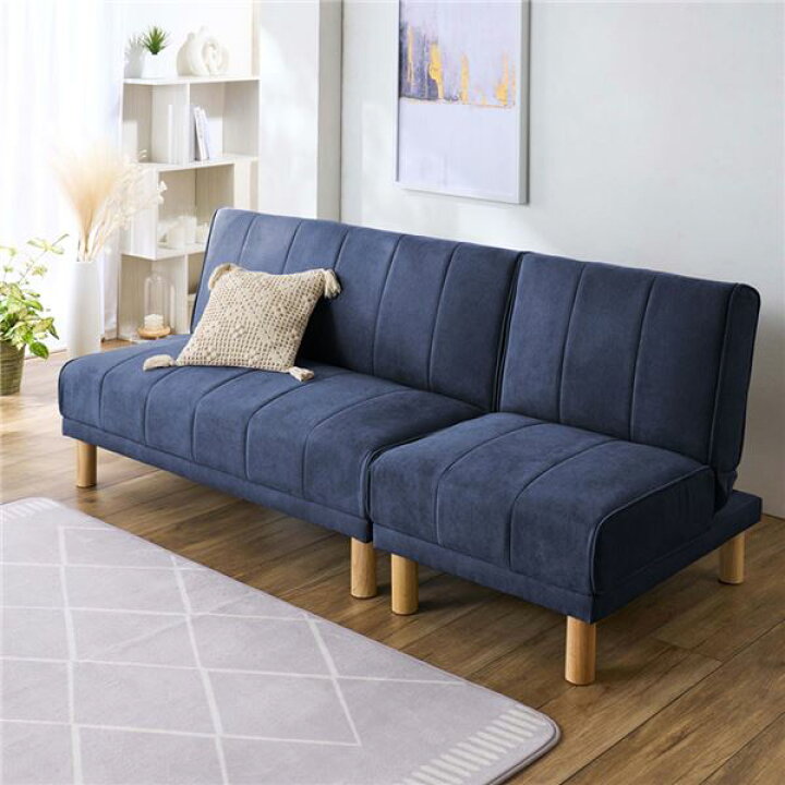 楽天市場】NEWスタイリッシュ ソファベッド ネイビー 4way 