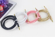 AUX ケーブル 3.5mm ステレオ ミニプラグ iPhone 頑丈 iPod スマートフォンオーディオ 1.0m 4色 A003