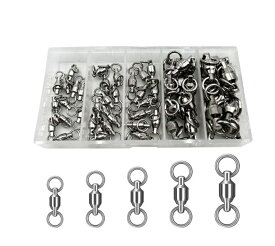 スイベル #1 #2 #3 #5 #6 5種類 単軸 仕掛け ボールベアリング 50個 専用ケース入り