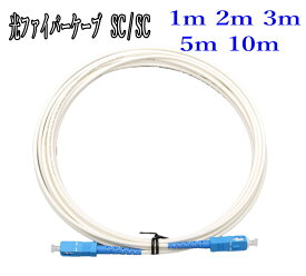 光ファイバーケーブル ネット回線 白 1m 2m 3m 5m 10m 光ケーブル 両端 SC 通信 光モデム 延長 ONU 光回線 終端装置 接続