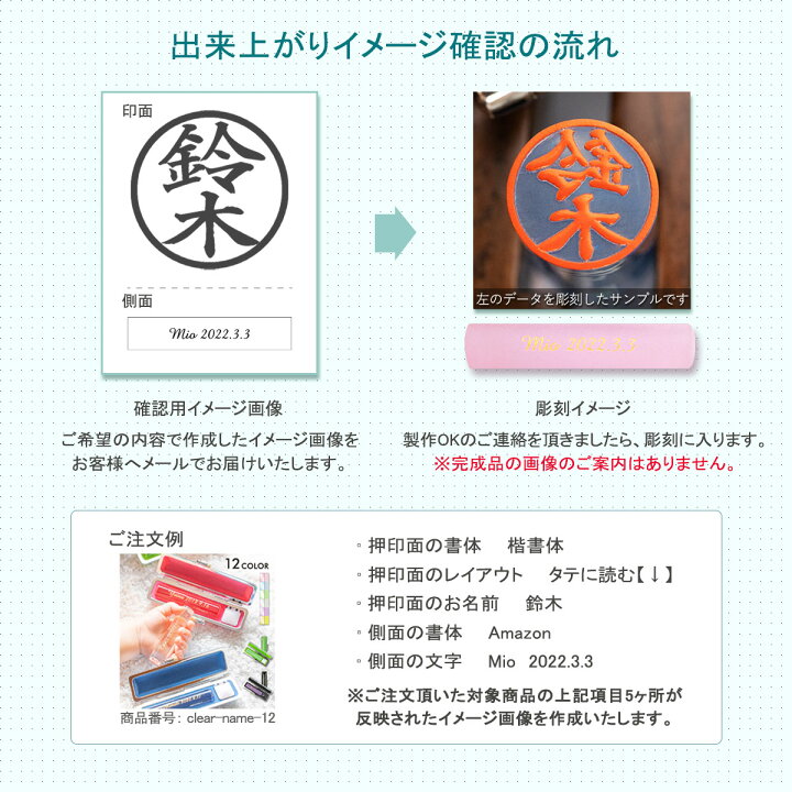 楽天市場】【単品購入不可】【印鑑用】 出来上がりイメージ デザイン 