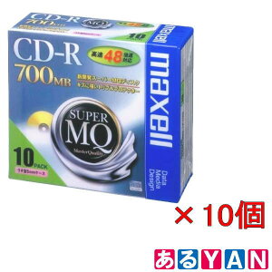 }NZ f[^p CD-R SuperMQV[Y 48{Ή 5mmP[X CDR700S.1P10S ܂Ƃߔ 10pbN×10 maxell Vi 