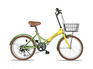 折りたたみ自転車 20インチ 6段変速 カゴ・ライト・錠付 BONITA TUDAPOP20 通勤 通学 街乗り