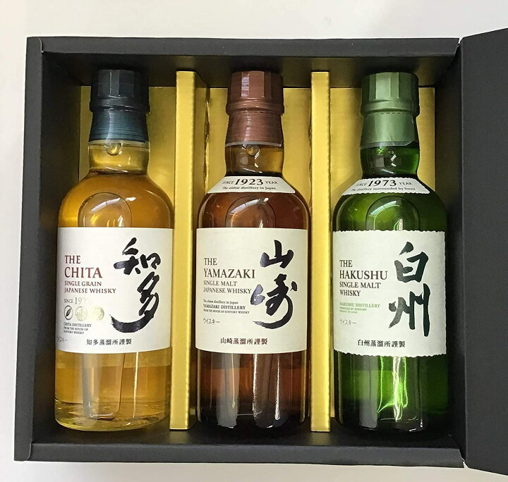 楽天市場】特撰酒箱入り サントリー 山崎＆白州＆知多（全て180ml  