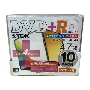 �y�I���z �󂠂�yTDK�zDVD+R PC�f�[�^�p 4.7GB 1X-4X�L�^�Ή� 10���� ���F���[�x��