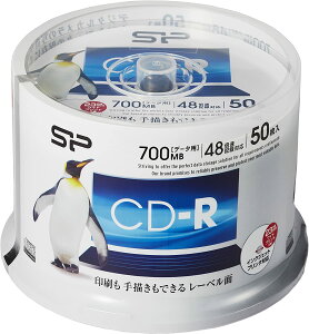VRp[ f[^p CD-R 700MB 48{Ή zCgChv^u 50Xsh SPCDR80PWC50S