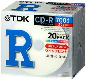 AyTDKzCD-R 700MB 32XΉ 5mmP[X 20PACK CD-R80PWDX20A