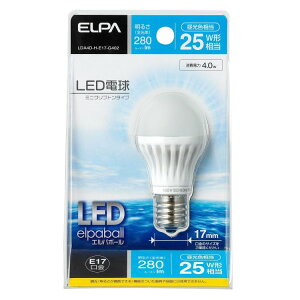 �I���@��LDA4D-H-E17-G402 ELPA LED�d�� �~�j�N���v�g�����^ 25W�` E17 �����F