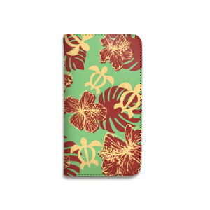 【期間限定全品ポイント10倍】手帳型 スマホケース ベルトなし 全機種対応 携帯ケース マグネットなし ハワイアン ホヌ ハイビスカス ボタニカル スマートフォン ケース iPhone17 Pro Max Plus 16 1