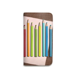 【期間限定全品ポイント10倍】手帳型 スマホケース ベルトなし 全機種対応 携帯ケース マグネットなし 色鉛筆 カラフル ジーンズ ファブリック スマートフォン ケース iPhone17 Pro Max Plus 16 15 1