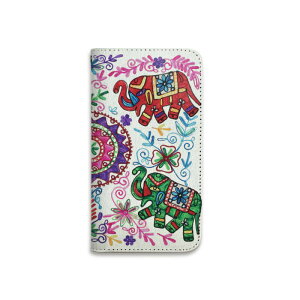 【期間限定全品ポイント10倍】手帳型 スマホケース ベルトなし 全機種対応 携帯ケース マグネットなし インド ゾウ ガネーシャ 象 エスニック スマートフォン ケース iPhone17 Pro Max Plus 16 15 14