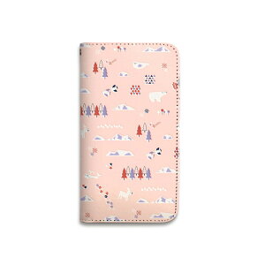【期間限定全品ポイント10倍】手帳型 スマホケース ベルトなし 全機種対応 携帯ケース マグネットなし 北欧 北極 しろくま アザラシ 花 大人かわいい スマートフォン iPhone17 Pro Max Plus 16 15 14