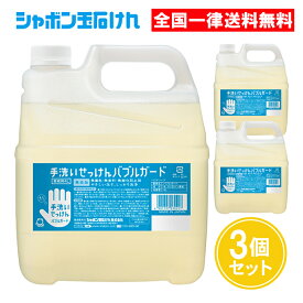 シャボン玉 手洗いせっけん バブルガード 業務用 4L 3個セット 無添加石けん ハンドソープ 泡 大容量 シャボン玉石けん