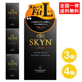 【10個入】SKYN ラージ 10個入 3個 4個セット 不二ラテックス コンドーム 大きめ ラージサイズ LARGE スキン ゴム 中身見えない梱包