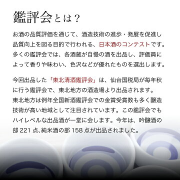 鑑評会は日本酒のコンテストです