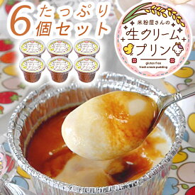 【2セット購入で使える300円引きクーポン有り】敬老の日 贈り物 ギフト 内祝い プレゼント 米粉屋さんの生クリームプリン 6個セット 無添加カラメルソース付き 冷凍 人気 プリン 詰め合わせ スイーツ デザート 洋菓子 お菓子 ブリュレ なめらか 濃厚 とろとろ グルテンフリー