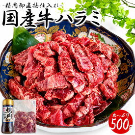 【最強配送対応＆送料無料】 こだわり国産牛 ハラミ 500g タレ付き 牛肉 赤身 冷凍 BBQ バーベキュー 焼肉 焼き肉 惣菜 おかず おつまみ 業務用 大容量 長期保存 敬老の日 お歳暮 父の日 ギフト 内祝い パーティー お肉