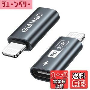 yzGIANAC USB C - CgjOA_v^ 36W (2Zbg), typec lightning ϊ 36W }[d f[^](m[gPCԂ̂ݑΉ), iPhone 14 13 12 11 Pro Max, iPad Pro/Air 5/Mini 6ȂiOS@ΉI[f