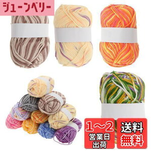 【送料無料】CAPASTEC 毛糸 60%コッ トン40%アクリル 50g±2g (約160m) 柔らかい 2本セット 編み物セット 段染風 クリス マスプレゼント 手編み 初心者向け グラデーション緑オレンジ