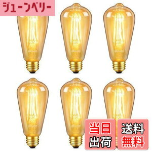 �y���������zDiCUNO LED�d�� E26���� 60W�`���� �d���F �G�W�\���d�� 6W 600lm 2700K �t�B�������g�d�� ���F ���g�� �S���� ST64 �������Ή� 6��