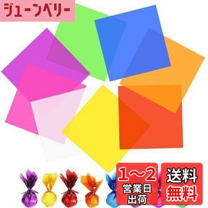 【送料無料】KALOLINNA カラー セロファンシート 8色 80枚セット 子供達の工作 DIY 透明紙 セロハン ラッピング 手芸 紙(15.5cm 80枚セット)