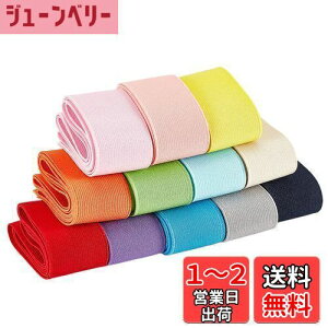 【送料無料】BENECREAT 全長12m幅40mm 平ゴム 織りゴム カラフル 12色 弾性バンド 手芸裁縫 裁縫材料 交換バンド 裁縫用 手芸 交換 手作り素材