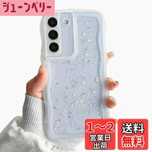 【送料無料】QLTYPRI Galaxy S22 ケース クリア TPU カバー ウェーブ おしゃれ 韓国 可愛い ウェーブ グリッター 透明 薄型 軽量 耐衝撃 滑り止め (SC-51C / SCG13) スマホケース ワイヤレス充電対応 ス
