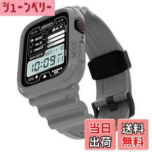 �y���������z[elkson] �A�b�v���E�H�b�` �o���h Apple Watch 45mm 44mm �o���p�[�P�[�X�t�� ���ȃ����Y�o���h Apple Watch SE iWatch Series 9 8 7 6 5 4�p, Quattro Pro Series �X�|�[�c�~���^���[�ی�P�[�X �v���e