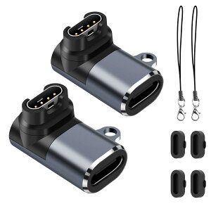 【送料無料】leizhanガーミンアダプター+ダストプラグスマートウォッチ充電器急速充電 色:2 x アダプター、サイズ:ガーミンウォッチ充電USB-C