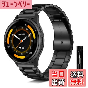 �y���������z[KeeFos] 22mm �o���h Garmin Venu 4 45mm/Venu 3 45mm/2/Forerunner 570 47mm/265/255/Vivoactive 4/Active�Ή� �����x���g���� �X�e�����X �����ȒP �����������t�� �����o���h �F�F�u���b�N�A�T�C�Y�F22