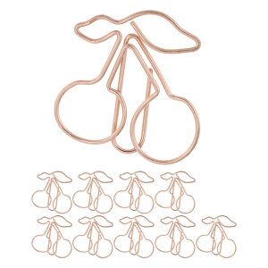 【送料無料】CAPASTEC ペーパークリップ メモクリップ 可愛い ブックマーク 書類整理/招待状/付箋/手紙/メモ帳用 文房具 オフィス 装飾 色が豊富 スタイルが多様 10本入り ローズゴールド チェ