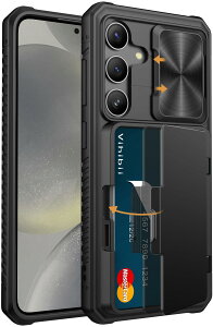 【送料無料】Vihibii for Samsung Galaxy S24 ケース 背面 カード 収納(4枚)スタンド付き カメラレンズ保護 SC-51E / SCG25 カバー ギャラクシーS24 滑り止め 耐衝撃 スタンド機能 TPU ケース (ブラック)