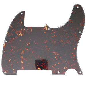【送料無料】Musiclily 8穴 Esquire エスクワイヤー型ピックガード Fender American/Mexican Standard Esquire Teleエレキギター用、4P鼈甲柄